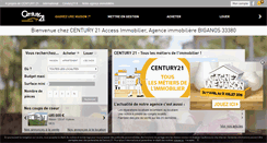 Desktop Screenshot of century21-access-immobilier-biganos.com