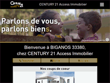 Tablet Screenshot of century21-access-immobilier-biganos.com